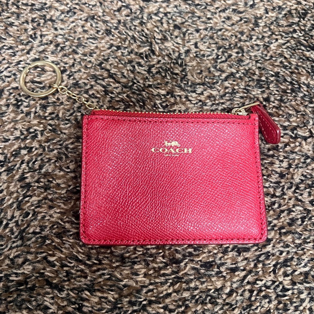 Coach Red Leather Coin Pouch